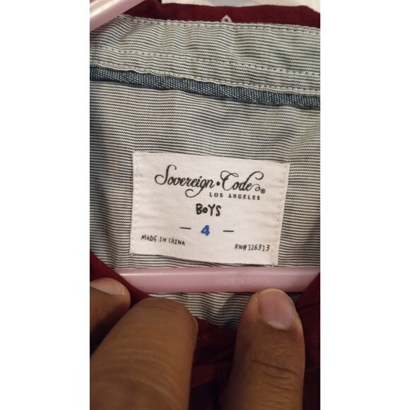 Sovereign Code boys maroon long sleeve button down - Picture 3 of 3